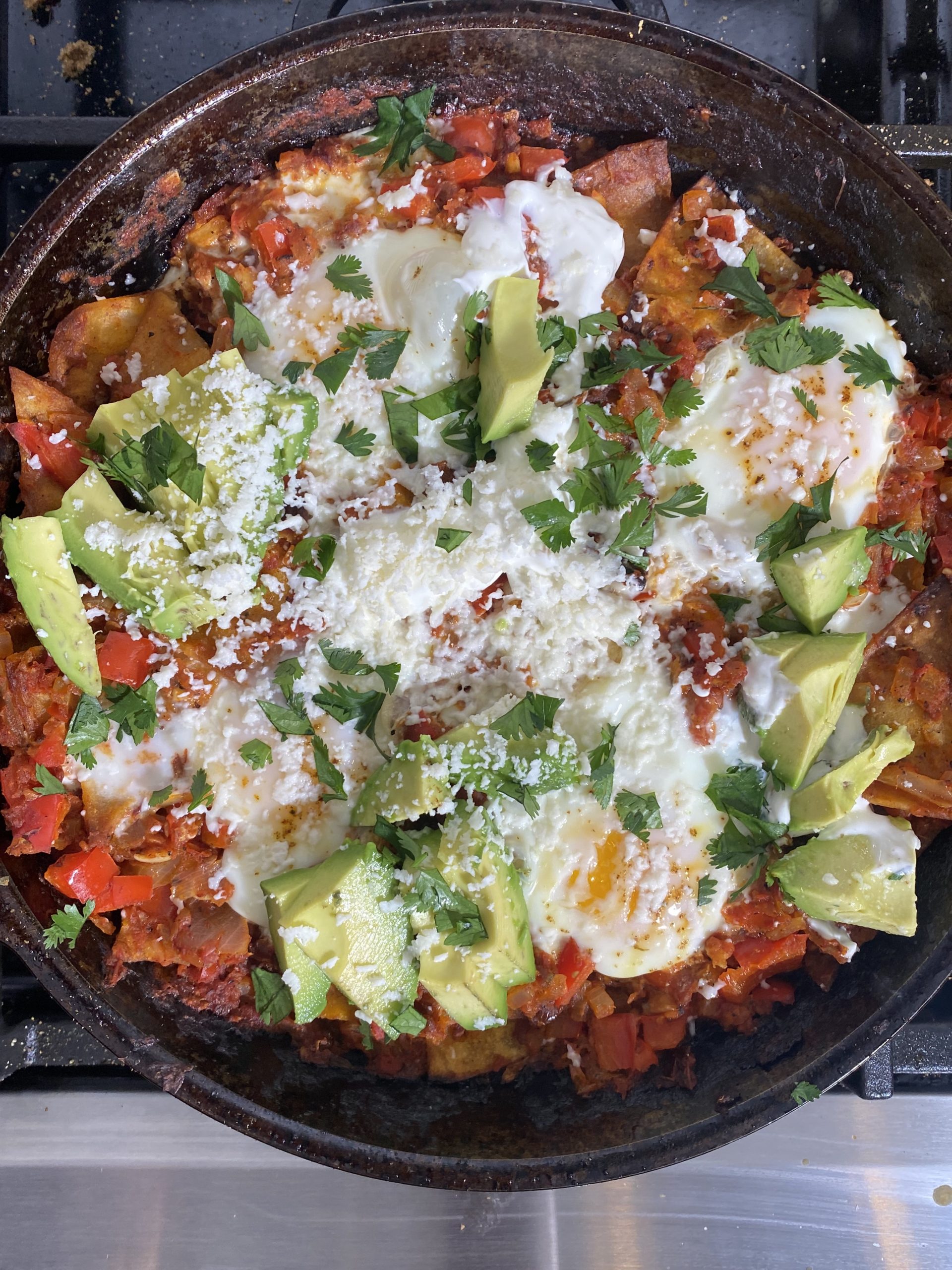 Chilaquiles Rojos with Eggs - How Did You Cook That